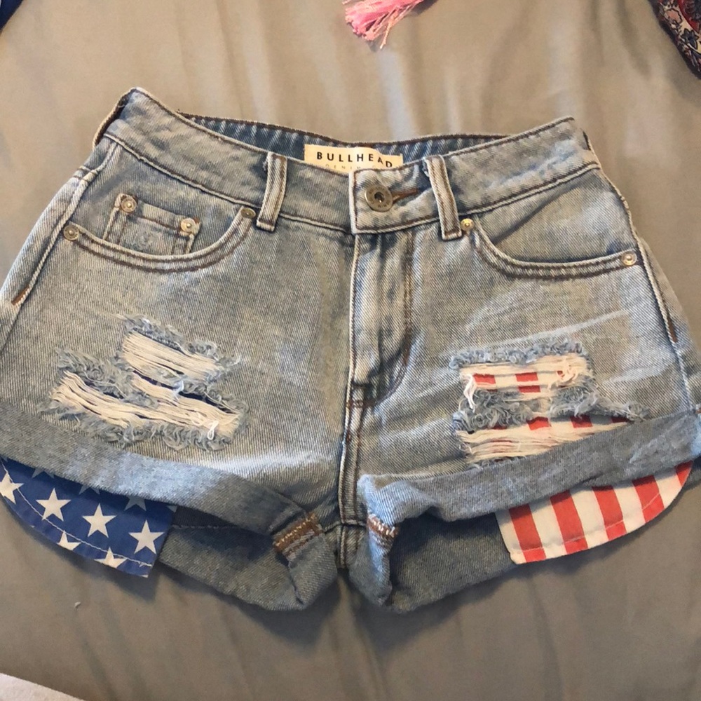 Bullhead denim co. American flag shorts